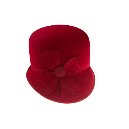 Dámský plstěný klobouk TONAK 52786/15 - vínový zdobený květem