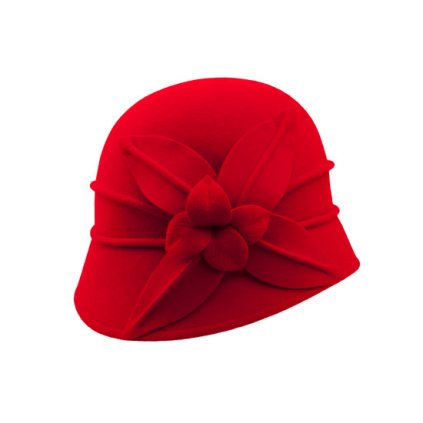 Dámský plstěný klobouk TONAK s květem 52783/15 červená Q 1047