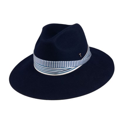 Plstěný klobouk TONAK Fedora Kelly 53648/19 modrý Q 3109