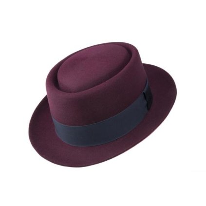 Plstěný klobouk TONAK Porkpie Hirzo Nigro 41114/16 bordový Q 1024