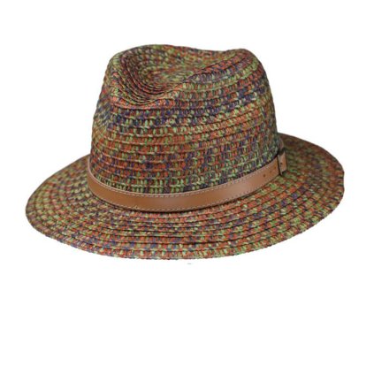 Letní klobouk Fedora klobouková celuóza 16620 hnědý