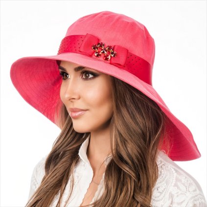 Dámský letní klobouk Krumlovanka 428863 červený - nf