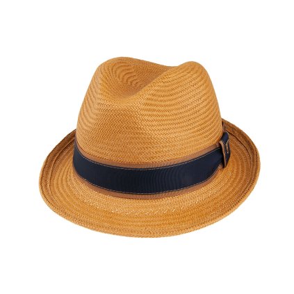 Letní slaměnný klobouk TONAK Trilby Phillipe 36016 LT Brown hnědý