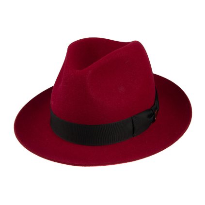 Plstěný klobouk TONAK Fedora Stretti 12515/17/Q1053 vínový