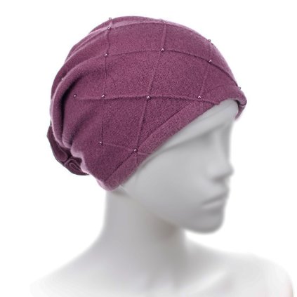 Dámská zimní čepice W-0021/802-506 purpurová