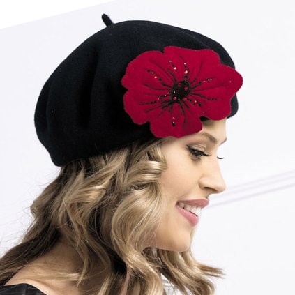 Dámský baret W-0160/018 černý