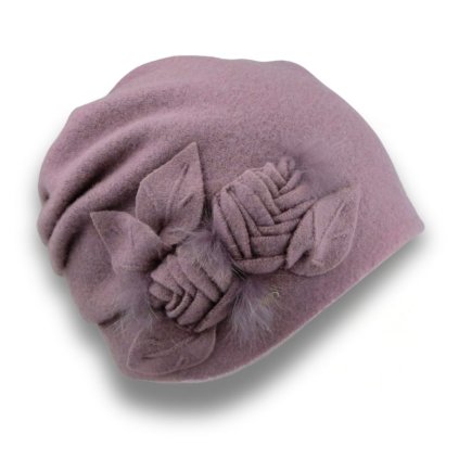 Dámská zimní čepice W-0057/890 tmavě starorůžová