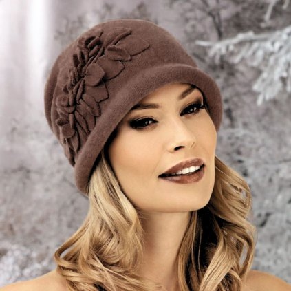 Dámský zimní čepice W-0055/867 hnědá
