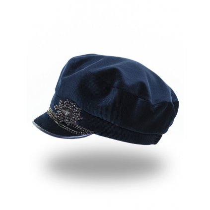Dámská čepice s kšiltem Krumlovanka LP-425780 modrý velur