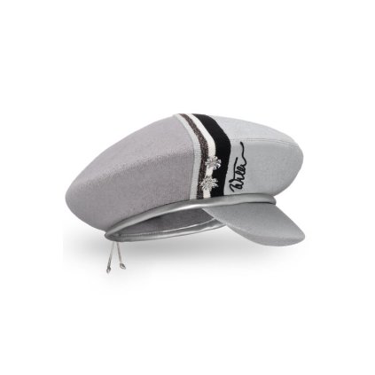 timoras Dámský vlněný baret s kšiltem W-0384/529 šedostříbrný