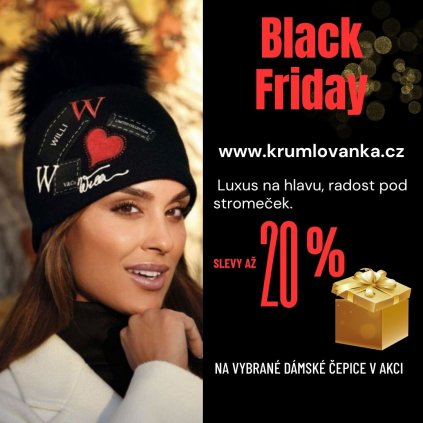 Dámská čepice  bambulí W-0423/018 černá bf