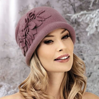 Dámský zimní čepice W-0055/890 tmavě strorůžová