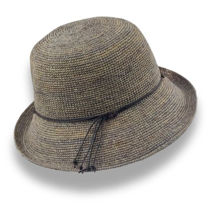 Letní klobouk z rafie BUCKET DÁMSKÝ 41129 šedý