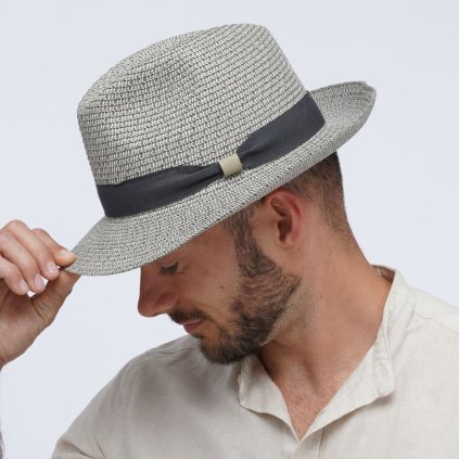 Letní klobouk  Trilby Fa-38042 šedý