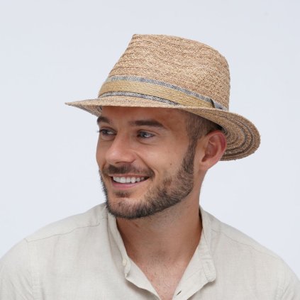 Letní slaměný klobouk Fedora GT-Hemingway-41-229-30 ze 100% přírodní rafieNávrh bez názvu (57)