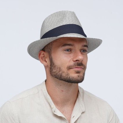 Letní klobouk  Fedora 43314 šedý