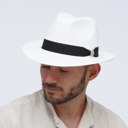 Letní klobouk  Trilby Fa-38042 bílý