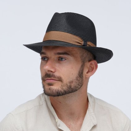 Letní klobouk  Trilby Fa-38042 černý