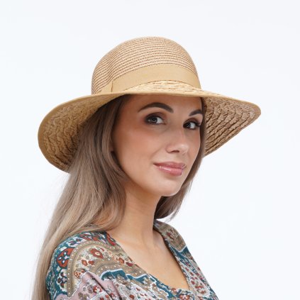 Letní dámský klobouk barva camel Fa-43492