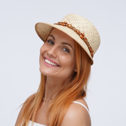 Letní dámský slaměný klobouk s prodlouženým kšiltem Fa-43542 - Paglia stroh