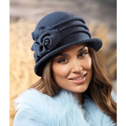 Zimní dámský klobouček W-0777/567 modrý