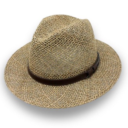 Letní slaměný klobouk Fedora z mořské trávy P-10274