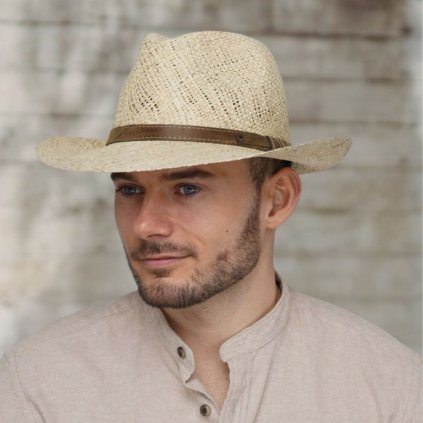 Letní slaměný klobouk Fedora 100% Paglia P-252915C