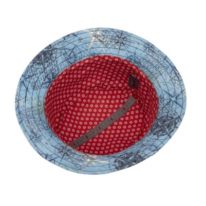 Letní bavlněný klobouk Bucket - modrý se vzorem Ba-34080920-228