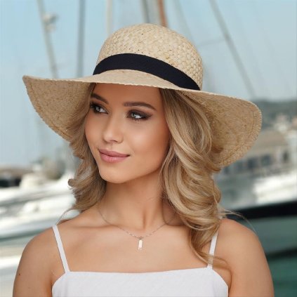 Letní dámský slaměný klobouk ze 100% paglie Big Brim P-55910N - nf