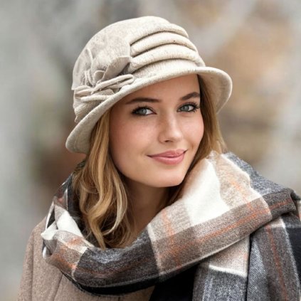 Dámský klobouček  W-0168/960 světle béžový melange