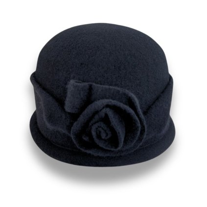 Dámská černá zimní čepice 100% vlna Woolmark Quality W-0526/018-nf