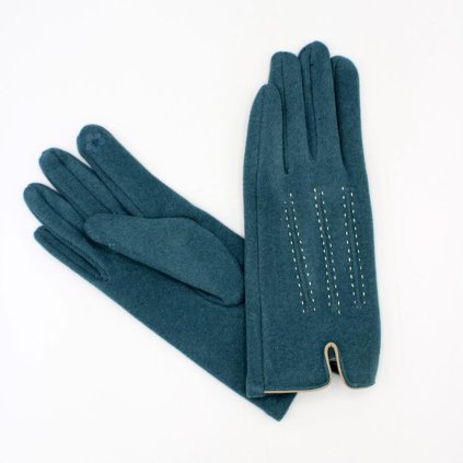 Azurové rukavice s  podšívkou mikroplyš P-17171E-1