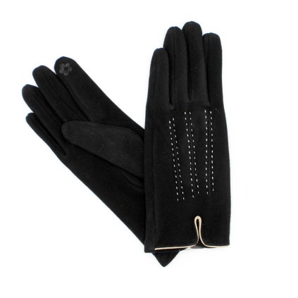 Černé rukavice s  podšívkou mikroplyš P-17171E-5