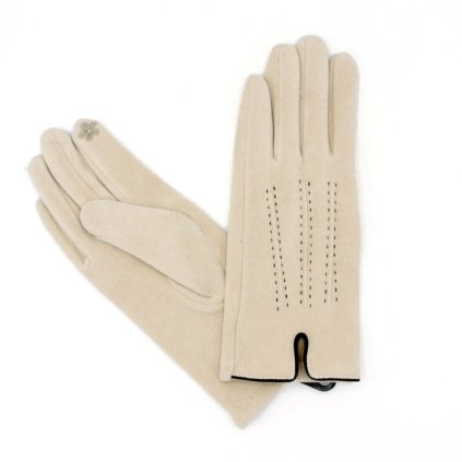 Krémové rukavice s  podšívkou mikroplyš P-17171E-4