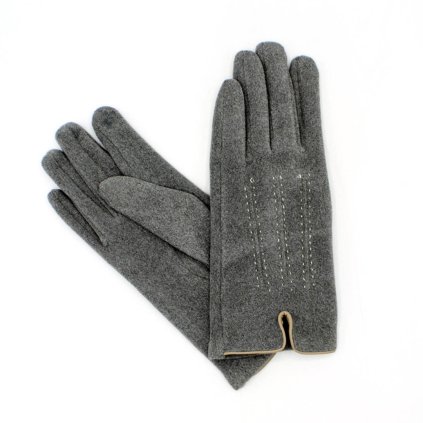 Světle šedé rukavice s  podšívkou mikroplyš P-17171E-8