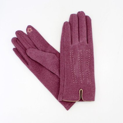 Starorůžové rukavice s  podšívkou mikroplyš P-17171E-9