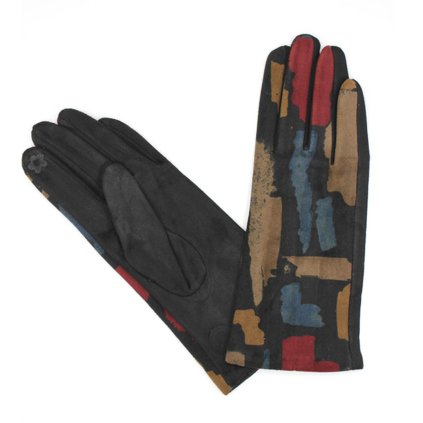 Černé zimní rukavice s  podšívkou mikroplyš P-17106A-5