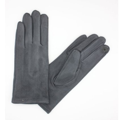 Tmavě šedé zimní rukavice s  podšívkou mikroplyš P-17101AF-4