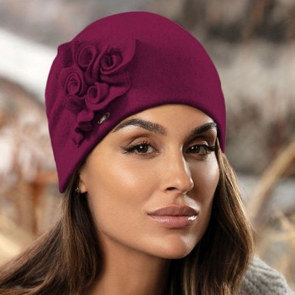 Dámská zimní čepice W-0019/549 fuchsiová