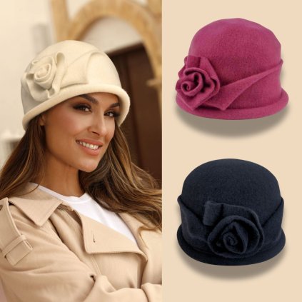 Dámská zimní čepice 100% vlna Woolmark Quality W-0526/478 lila