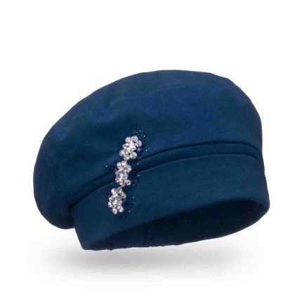 Dámská bavlněná tmavě modrá čepice Krumlovanka  W-0850/161T