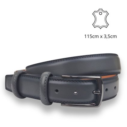 Pánský kožený pásek 115 x 3,5cm šedý P-LBY29/115-SED
