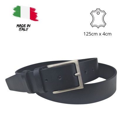 Pánský kožený dlouhý černý pásek 125 x 4cm P-016/40/125