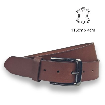 Pánský kožený pásek 115 x 4cm světle hnědý P-341/115-SHNED