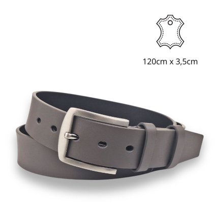 Kožený pánský dlouhý pásek 120 x 3,5cm šedý P-LBY28/120/SED