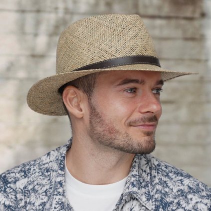 Letní slaměný klobouk Traveller Fedora 100% Stroh  P-931-216