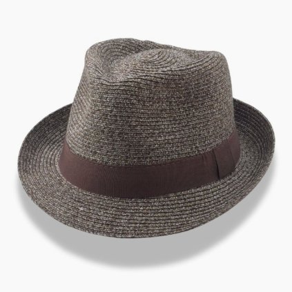 Hnědý letní klobouk Trilby 40032