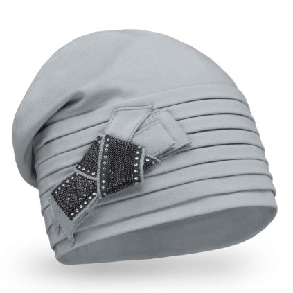 Dámská bavlněná čepice Krumlovanka  W-0855/529 světle šedá