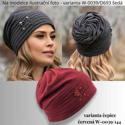 Krumlovanka Dámská bavlněná čepice  W-0039/144 červen