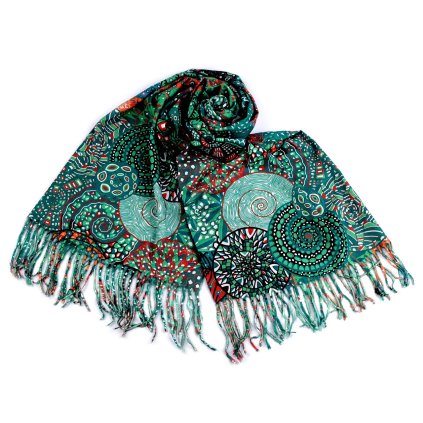 Dámská barevná šála Cashmere Sensation zelené 70 x 180 cm S-870828